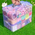 3-layer 18 Compartment Transparent Storage Box, Jewelry and Toy Storage Box, Suitable for Kitchen, Jewelry Organizer. 