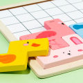 DIY Wooden Blocks Board 3D Cognitive Animal Traffic Montessori Sensory Game Educational Toys For Children Kids. 