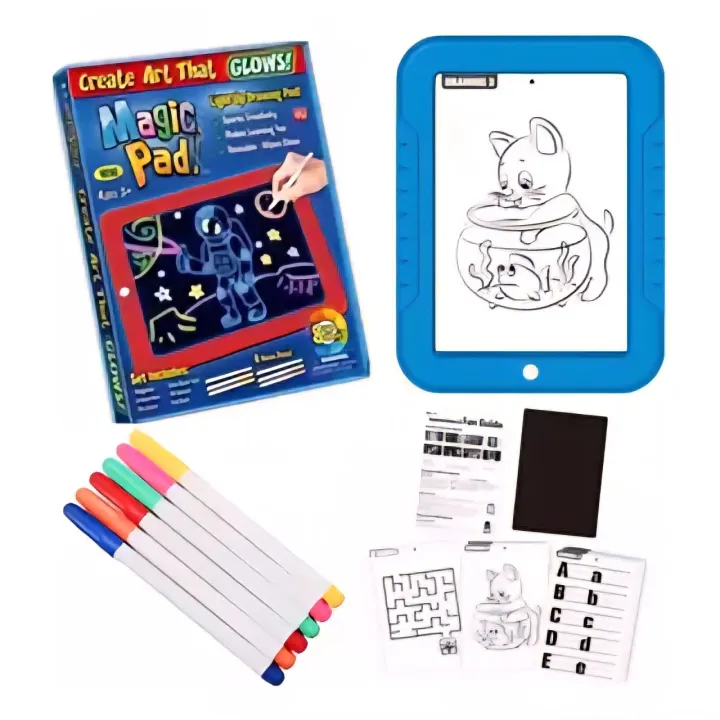 TAVORE%20Magic%20Pad%20Light-Up%20Drawing%20Board%20for%20Kids%20%E2%80%93%20Glowing%20Writing%20&%20Drawing%20Tablet%20with%20Neon%20Pens,%20Stencils%20&%20Fun%20Guide%20%7C%20Reusable%20&%20Educational%20Toy%20-%20Image%209