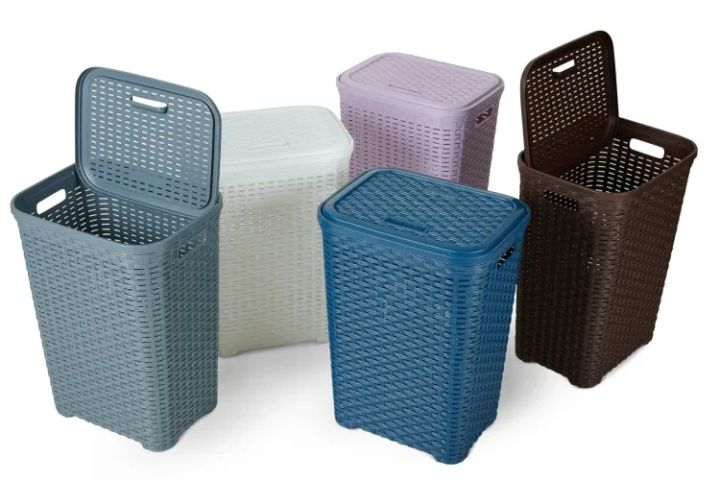 Laundry Basket Luxury Rattan With Lid High Quality Graded Plastic