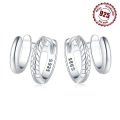 Real 925 Sterling Silver Serpentine Double Loop Earrings Jewelry Hoop Earrings For Women Jewelry Fine Birthday Party Gifts. 