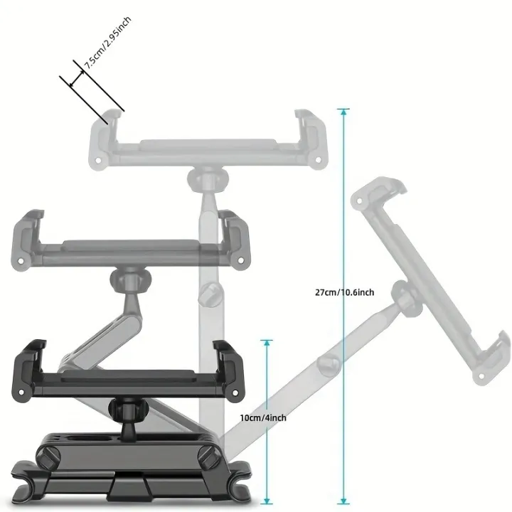 Car%20Tablet%20Holder,%20Headrest%20Mount%20Adjustable%20Stand%20Cradle%20Compatible%20With%205"%20To%2012.9"%20Cell%20Phones%20And%20Tablets%20-%20Image%203