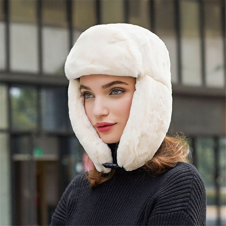 Men%20Women%20Thick%20Plush%20Bomber%20Hat%20Warm%20Winter%20Hat%20Trapper%20Hats%20Russian%20Ushanka%20Snow%20Caps%20Earflap%20Bonnet%20-%20Image%203