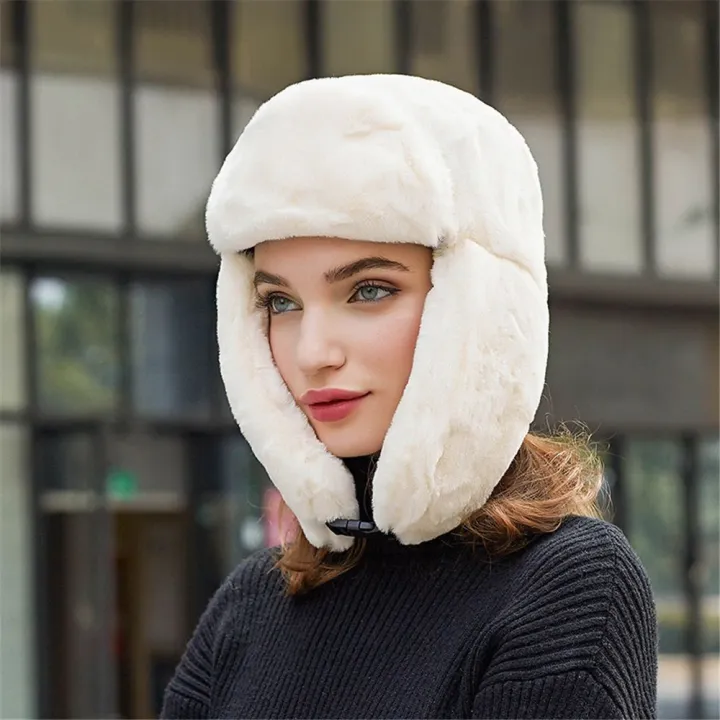 Men%20Women%20Thick%20Plush%20Bomber%20Hat%20Warm%20Winter%20Hat%20Trapper%20Hats%20Russian%20Ushanka%20Snow%20Caps%20Earflap%20Bonnet%20-%20Image%203