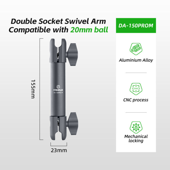 FANAUE%20Aluminum%20Double%20Socket%20Swivel%20Arm%20for%2020mm%20Ball%20Head%20Base%20Adapter%20for%20Gopro%20insta360%20Bike%20Motorcycle%20Camera%20Extension%20Arm%20-%20Image%208