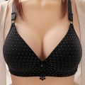 Large Size Without Steel Ring Comfortable Breathable Gathered Ladies Underwear Non-magnetic Thin Cup Glossy Obese Sister Bra. 