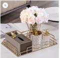 Luxury design cosmatics organizer tray and table tray for serving. 