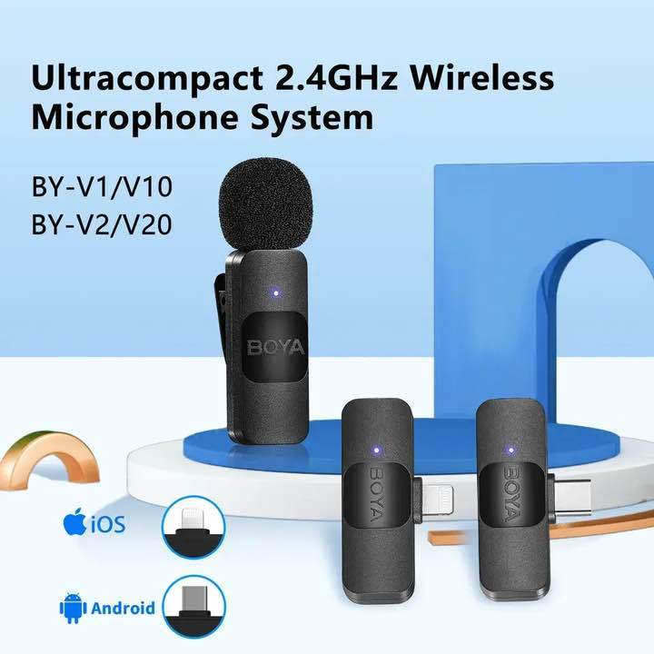 Wireless Lavalier Microphones for iPhone, iPad, USB-C Microphone, 7-Hour Battery, Mini Microphone with Noise Reduction for Video Recording, Vlog, YouTube, TikTok