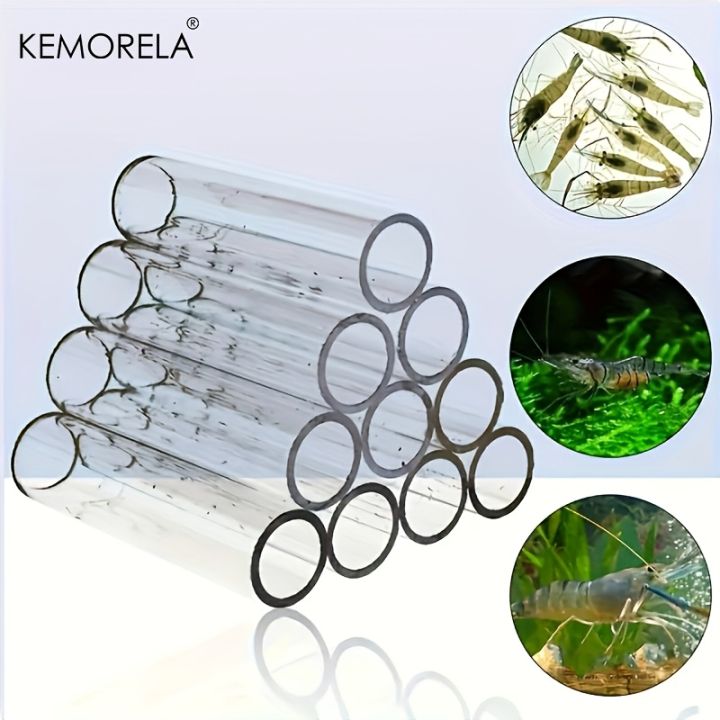 KEMORELA Acrylic Aquarium Decorations Set Fish & Shrimp Shelter Houses Transparent Simulation for Fish Tanks-3/6/10/15PCS Option