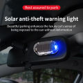 Solar powered car warning flashing light interior wiring free modification universal simulation anti-theft LED decorative light.