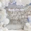 4 Pack Party Glitter Foil Curtain Backdrop Decorations Silver Rose Gold Party Curtain for Birthday Wedding Party Background.
