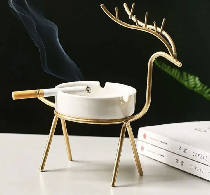 Ashtray%20Deer%20%F0%9F%A6%8C%20%20Gold%20important%20Ashtray%20,%20Portable%20Ashtray%20large%20capacity%20Iron%20metal%20style%20%20office%20home%20a%20gift%20idea%20Gold%20-%20Image%202