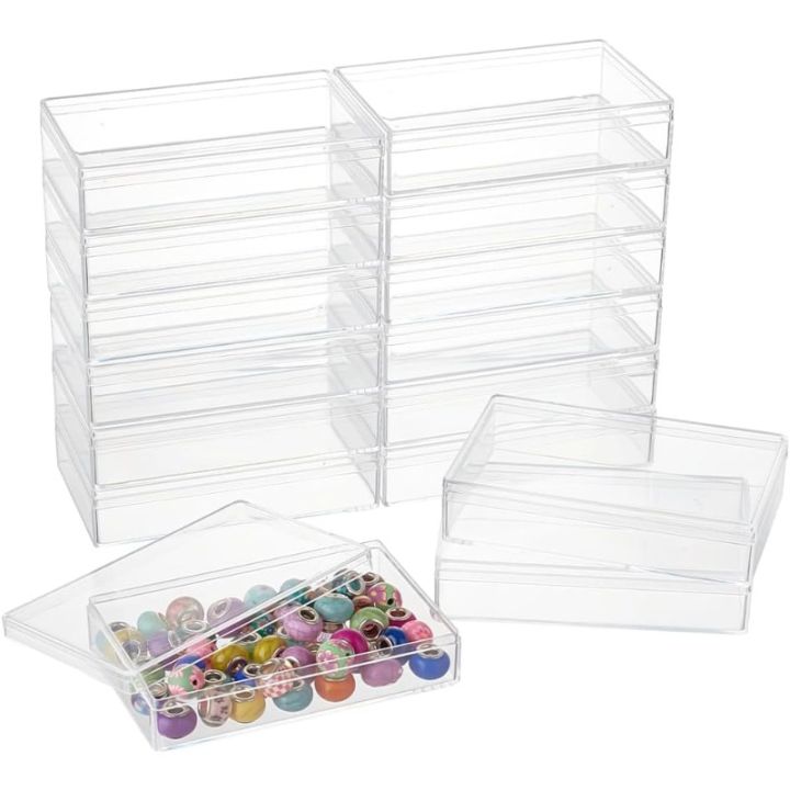 15pcs Clear Acrylic Box with Lids 4.33x2.76x0.98inch Plastic Storage Box Candy Box Containers Mini Rectangle Plastic Gift Box