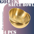 4PCS Sauce Dishes Stainless Steel Golden Appetizer Seasoning Serving Tray Bowl Spice Plates Set Soy Sauce Dish Spice Plates. 