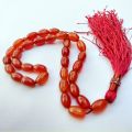 Oval Shape Yamni Aqeeq Stone Tasbeeh 8mm by 12mm Size | Muslim Prayer Beads. 