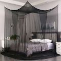 Large Four Door Square Mosquito Net Breathable Polyester Mesh Cover Suitable for Camping Insect Proof Summer Tent Bed Room Decor.