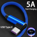 5A Fast Charging Type C Cable 90 Degrees Elbow Cable USB C Cable for Game for Samsung Xiaomi Redmi Honor Phone Charger Usb Cable. 