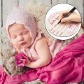 1pcs Pink Elephant Baby Birth Announcement Board Wooden Sign with Black Marker for Newborn Photo Prop Customizable Baby Keepsake. 