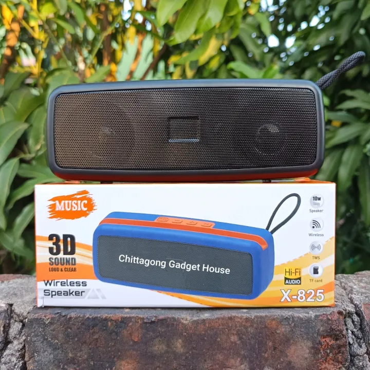 X-825%20Bluetooth,%20USB,%20TF%20Card%20&%20FM%20Radio%20Supported%203D%20Sound%20Loud%20&%20Clear%20HiFi%20Audio%2010W%20Wireless%20Speaker%20-%20Image%202
