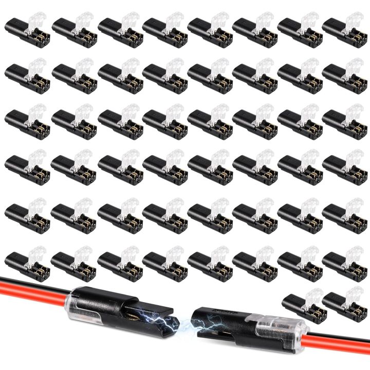 10/25/50PCS Double-Wire Plug-in Connector Pluggable 2 Pin 2 Way Led ...