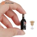 1/12 Dollhouse Miniature Wine Bottle Set with cup Simulation Drinks Model Toys.