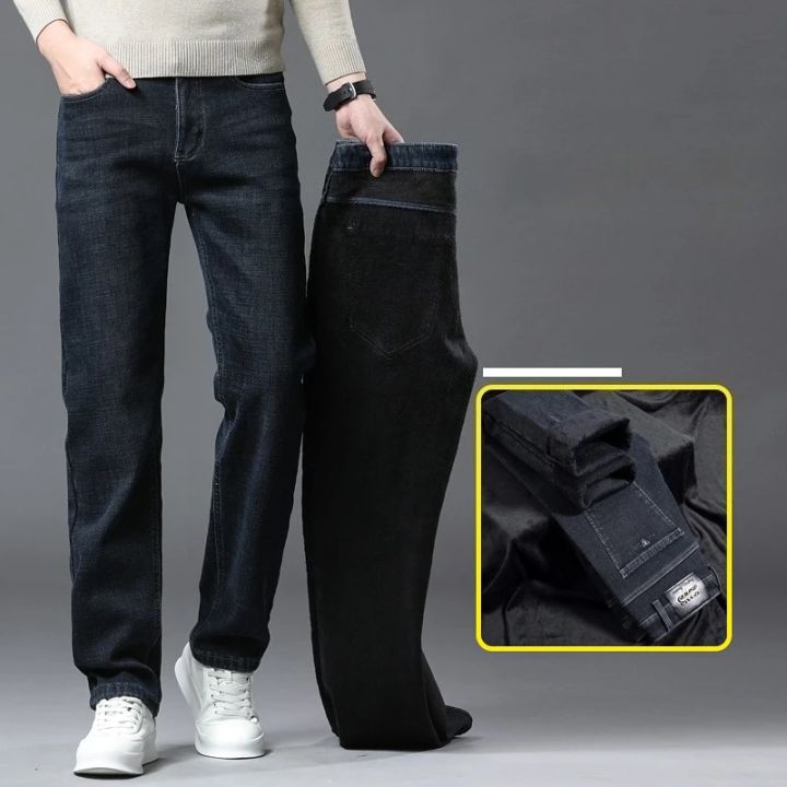 2025%20Winter%20New%20Fleece-lined%20Thickened%20Men's%20Jeans%20Stretch%20Slim%20Straight%20All-Matching%20Warm%20Velvet%20Thicken%20Thermal%20Denim%20Pants%20-%20Image%203
