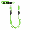 Fashions 65W Quick Charger Spring USB Cable 4 in 1 Spring Data Cable 6A USB Type C Spring Telescopic Wire for iPhone iPad MacBook Huawei-Multicolour. 