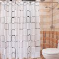 Bathroom Shower Curtains Waterproof Bath Curtain PEVA Modern Geometric Plaid Pattern Farmhouse Household Decoration Translucent.
