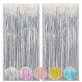 1M*2M Laser Rain Silk Curtains Wedding Celebrations Parties Birthday Decorations Background Walls With Tasse. 