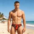 Gothic Style Snake Heart Swim Trunks Stretchy Soft Skin-friendly Men's Trunks Beach Carnivals Swimming Bathing swim trunks men. 