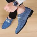 Men Canvas Pointy Toe Non Slip Brief Lace Up Dress Casual Business Shoes
..