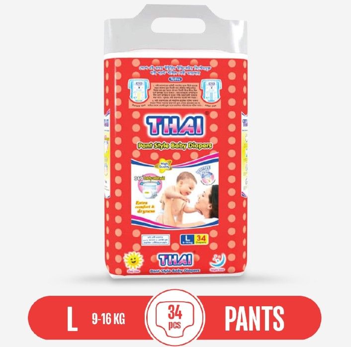 Thai Baby Daipers pants L (9-16kg) 34pcs