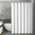 Modern simple pure white shower curtain PEVA material is easy to clean suitable for bathroom privacy and decoration. 