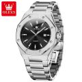 OLEVS 3613 Butterfly Lock Fan Made Luxury Business Watch for Man Sport Stainless Steel Men Watch Luminous Date Watches Quartz watch - Watch For Men.