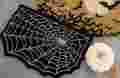 VIKAMA Halloween Shaped Decorative Rug Black Spider Web Ghost Gothic Bathroom Entryway Footrest Washable Dirty Resistant Carpet.