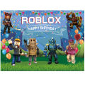 2026 Roblox Game Backdrop for Kids Birthday Party Hot Theme Boys Photo Booth Background Wall Hanging Decoration. 