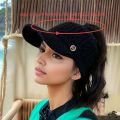 Autumn and Winter Woolen Duck Tongue Cap Teenage Fashion Versatile Hat Female Leakage Ponytail Outdoor Padded Warm Knitted Cap.