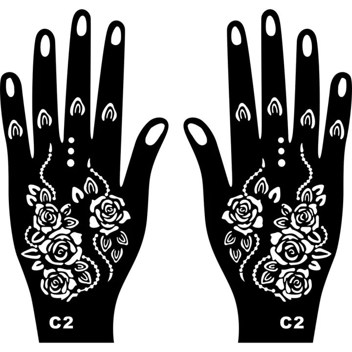 5%20pcs%20Mehndi%20Sticker%20Henna%20Stencil%20Indian%20Style%20Flower%20Lace%20Hands%20Glitter%20Airbrush%20for%20Women%20Hand%20Paint%20Mehndi%20Tattoo%20Template%20-%20Image%206