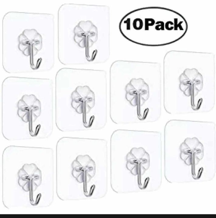 10pc%20Self%20Adhesive%20Wall%20Hooks%20Sticker%20For%20Hanging%20Seamless%20Transparent%20Wall%20Hook%20-%20Image%207