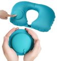 U-Shape Travel Pillow Air Inflatable Pillows Folding Press Type Neck Cushion. 