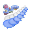 6 Pcs Silicone Stretch Lids – Reusable Food Grade Bowl, Cup & Can Covers in Different Sizes | Round Food Covers for Microwave & Freezer (No Color Choice). 