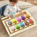 Early Education Puzzle Board Magnetic Maze Board Color Sorting Game Counting Toy Wooden Magnet Puzzles Educational Toys. 