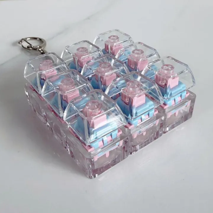 NEW%201/2/3/4/9%20Key%20Keyboard%20%20Toys%20Crystal%20Keycap%20Keychain%20Stress%20Relief%20Fingertip%20Gadget%20Decompression%20Toys%20Clicker%20%20Toy%20-%20Image%206