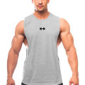 Gym Fitness Running Vests Cotton Breathable Side Slits Tank Tops Mens Bodybuilding Muscle Sleeveless Singlets Workout Shirts. 