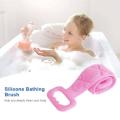 Bath Shower Silicone Body Brush Belt, Double-Sided Back Scrubber & Body Exfoliating Strap, Silicone Bath Scrubber, Soft Body Cleaning Brush, Long Silicone Back Scrubber Belt with Handles, Body Washing Strap for Shower and Bath. 