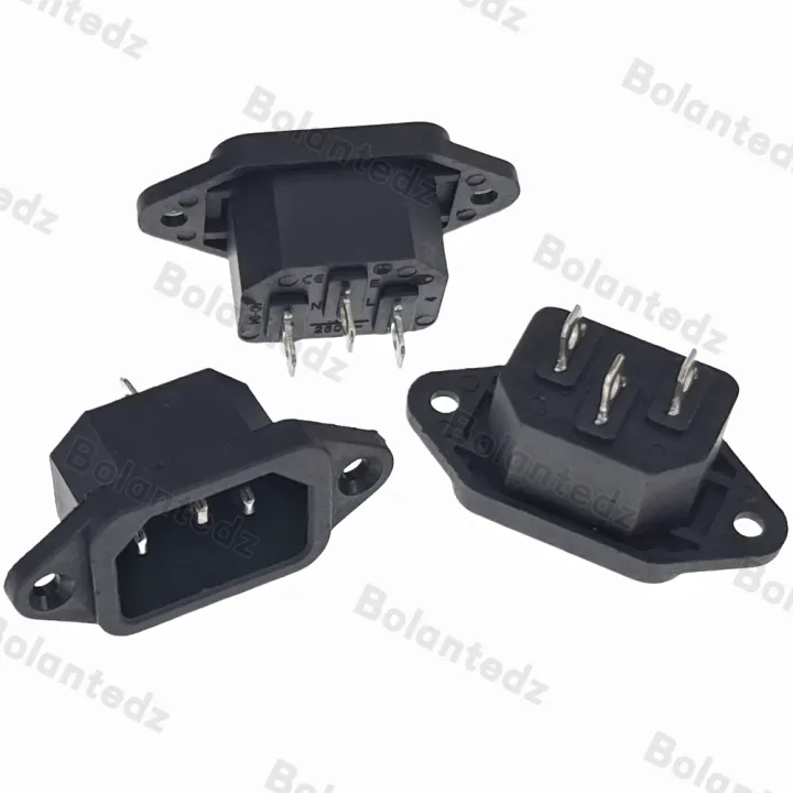 Bolantedz%203/5/10pcs/lot%20IEC%20320%20C14%203Pins%20Male%20Plug%20Panel%20Power%20Inlet%20Sockets%20Connectors%20AC%20250V%2010A%20-%20Image%204