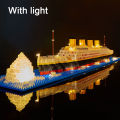 DIY Titanic ship model assembly plastic block With light toy Titanic building block For children's toys birthday . 