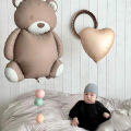 6Pcs matte frosted brown bear aluminum film balloons retro caramel cream white love balloons birthday party festival celebration. 