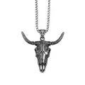Black Fashion Vintage Animal Skull Necklace Stainless Steel Cow Head Pendant For Men Unique Amulet Jewelry Gift Dropshipping. 