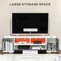 BM-MART High Gloss TV Unit Cabinet for TVs up to 60" with LED Lights, TV Stand with Storage Shelves. 